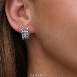 Kolczyki z niebieskimi topazami i diamentami (E84144 Y A BT) - zdjęcie: 3