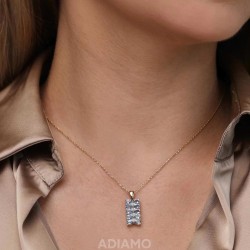 Zawieszka z niebieskimi topazami i diamentami (P84144 Y BT) - zdjęcie: 3