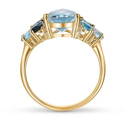 Pierścionek z niebieskimi topazami i diamentami (R88899 Y BT): 16 - zdjęcie: 4