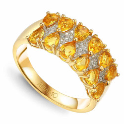 Pierścionek z cytrynami i diamentami (R93895 Y CT): 10 - zdjęcie: 2
