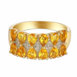 Pierścionek z cytrynami i diamentami (R93895 Y CT): 14 - zdjęcie: 4