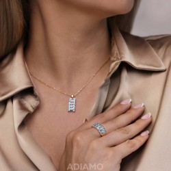 Pierścionek z niebieskimi topazami i diamentami (R93895 Y BT): 15 - zdjęcie: 6