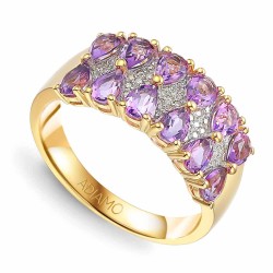 Pierścionek z ametystami i diamentami (R93895 Y AM): 16 - zdjęcie: 2