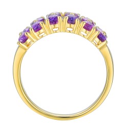 Pierścionek z ametystami i diamentami (R93895 Y AM): 16 - zdjęcie: 4