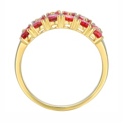 Pierścionek z różowymi turmalinami i diamentami (R93895 Y PTR)