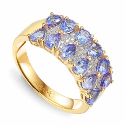 Pierścionek z tanzanitami i diamentami (R93895 Y T): 10 - zdjęcie: 2