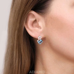 Kolczyki z topazami i diamentami - wersja duża (E93893 Y S D BT)