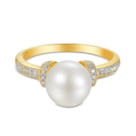 Pierścionek z perłą i diamentami (R23637 Y PL): 8