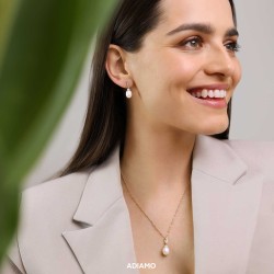 Zawieszka z perłą i diamentami (P32572 Y PL) - zdjęcie: 3