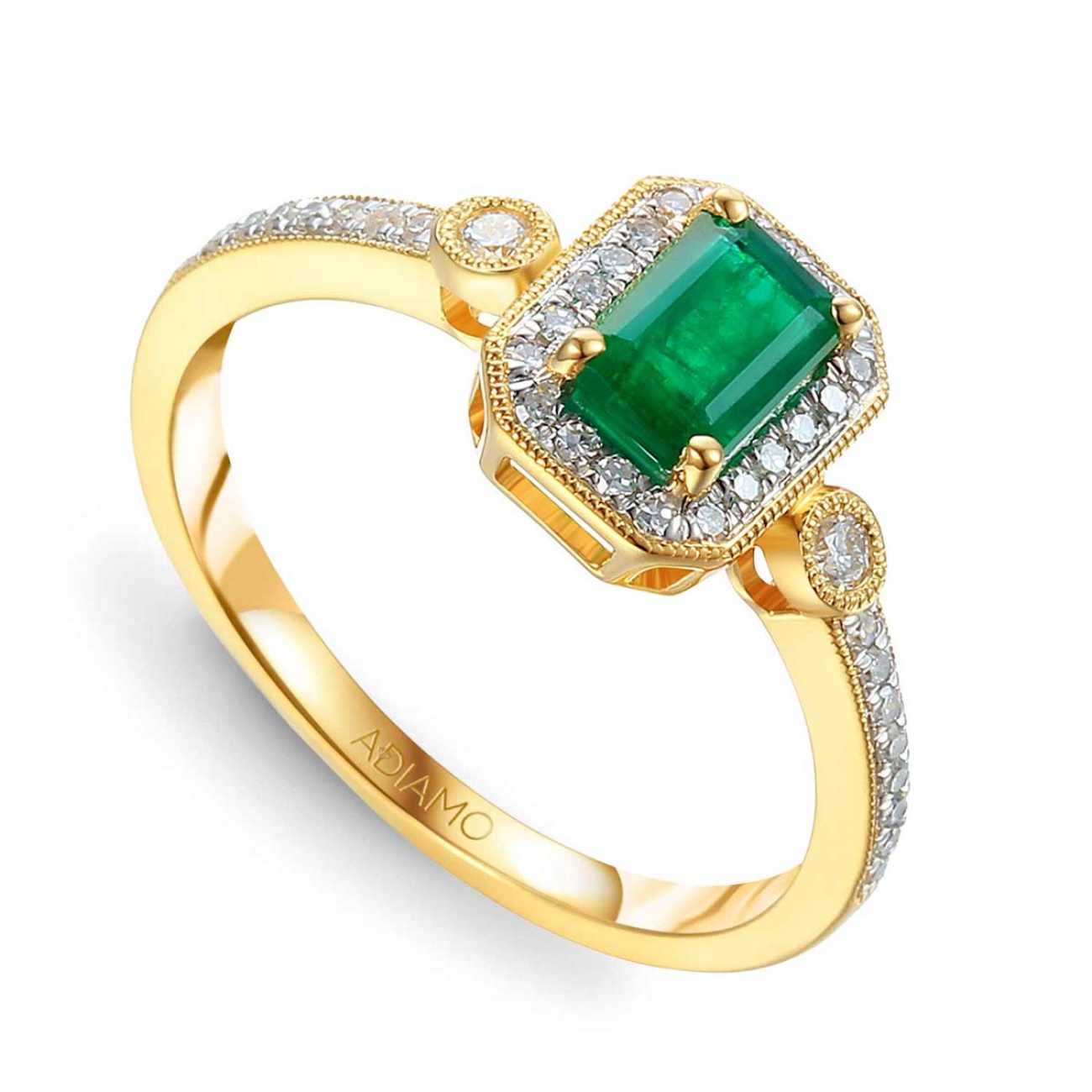Pierścionek ze szmaragdem i diamentami (R32565 Y EM): 8