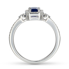 Pierścionek z szafirem i diamentami (R32565 W SA)