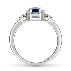 Pierścionek z szafirem i diamentami (R32565 W SA): 7 - zdjęcie: 4