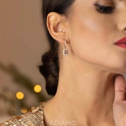 Kolczyki z morganitami i diamentami (E82005 R A MR) - zdjęcie: 3