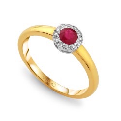 Pierścionek z rubinem i diamentami (R32963 YW RU): 9 - zdjęcie: 2