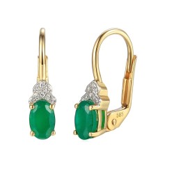 Kolczyki ze szmaragdami i diamentami (E59732 Y P EM) - zdjęcie: 2