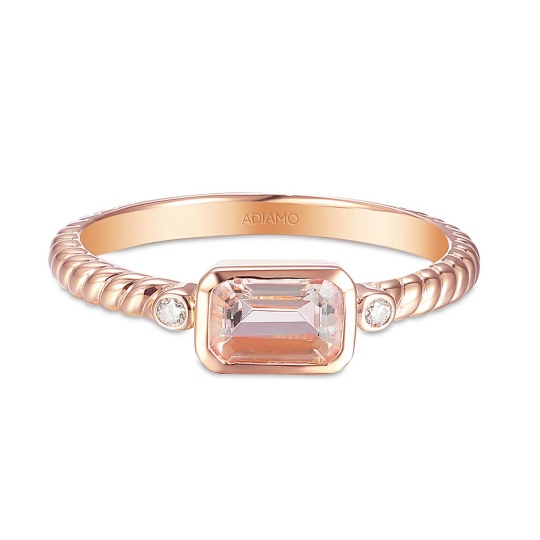 Pierścionek z morganitem i diamentami (R85575 R MR): 8