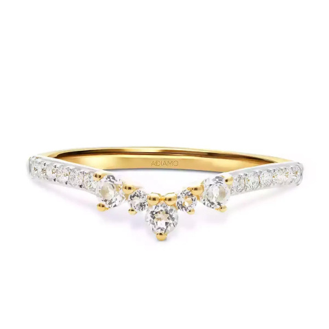 Pierścionek z diamentami typu Chevron (R82010 Y)
