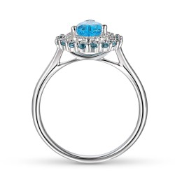 Pierścionek z niebieskimi topazami i diamentami (R90190 W BT): 10 - zdjęcie: 5