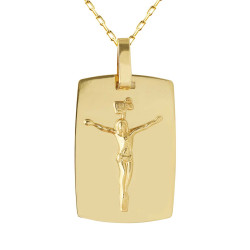 Zawieszka złota blaszka z Jezusem (P5168A) - zdjęcie: 2