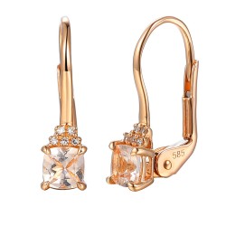 Kolczyki z morganitami i diamentami (E84146 R P MR) - zdjęcie: 2