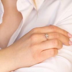 Pierścionek z morganitem i diamentami (R84146 R MR): 7 - zdjęcie: 5