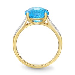 Pierścionek z niebieskim topazem i diamentami (R41126 Y BT): 8 - zdjęcie: 3