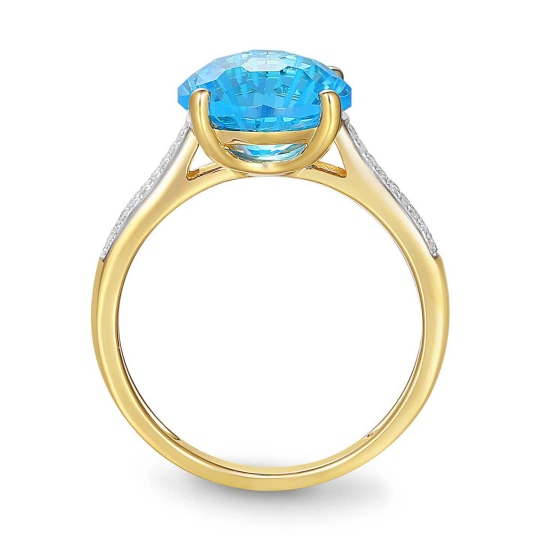 Pierścionek z niebieskim topazem i diamentami (R41126 Y BT): 8