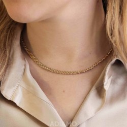 Naszyjnik złoty w ozdobym splocie (N00504 Y) - zdjęcie: 3