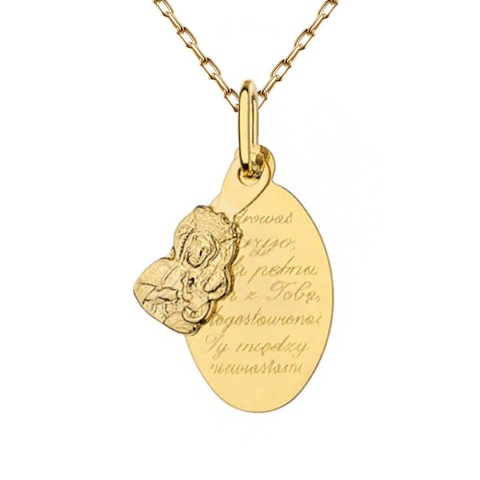 Medalik złoty Matka Boska (PM00101 Y)