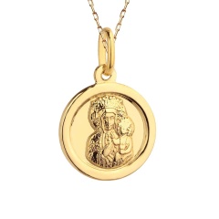 Medalik złoty Matka Boska