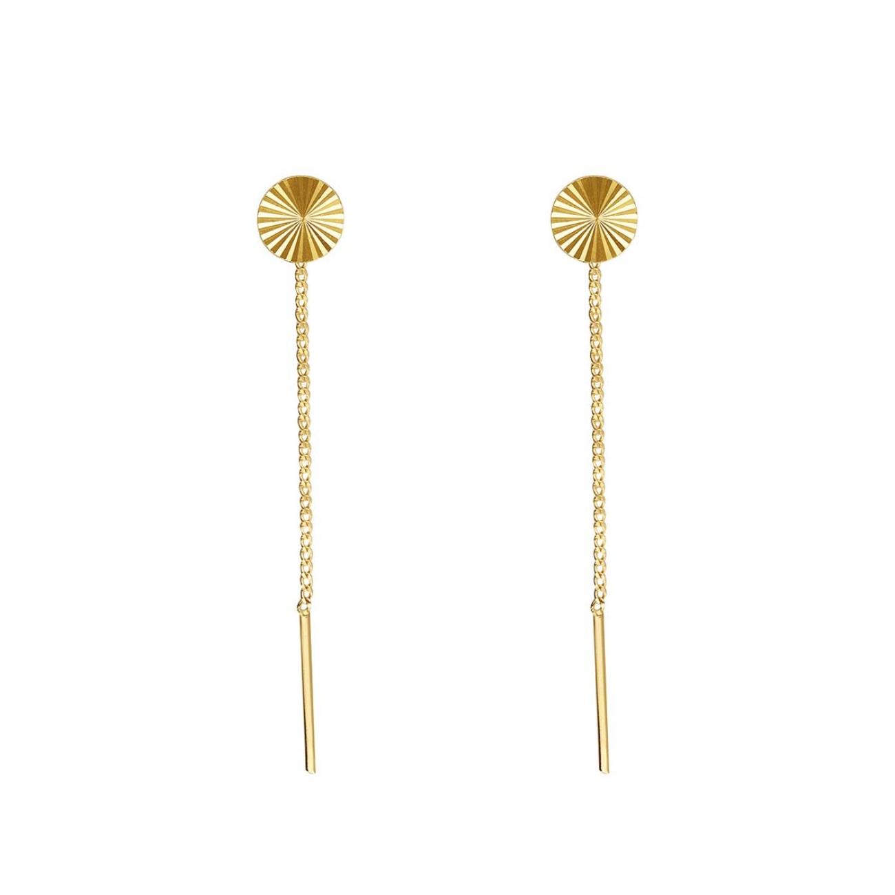 Kolczyki złote przewlekane