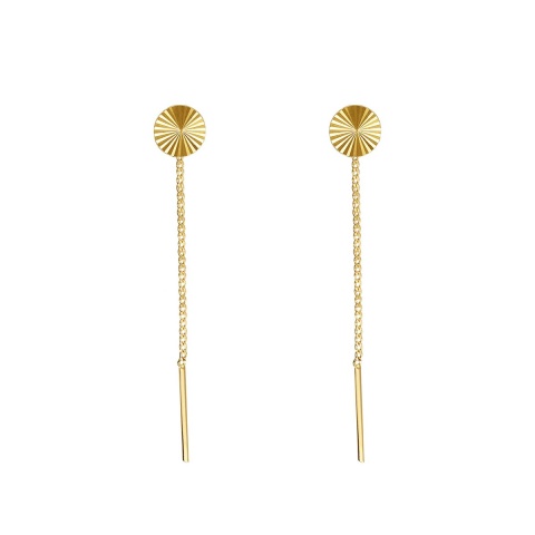 Kolczyki złote przewlekane