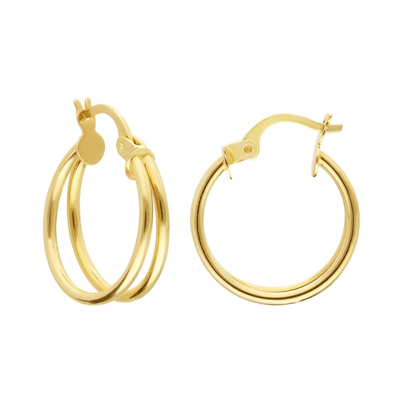 Kolczyki złote - koła podwójne