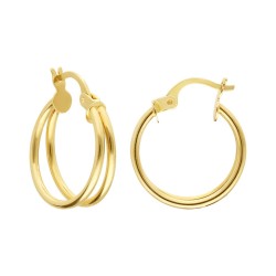 Kolczyki złote - koła podwójne - zdjęcie: 2