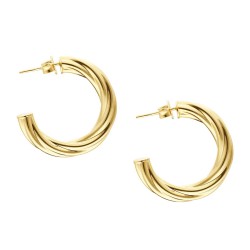 Kolczyki złote koła skręcone - zdjęcie: 2