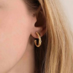 Kolczyki złote koła skręcone - zdjęcie: 3