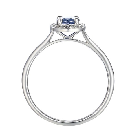 Pierścionek z szafirem i diamentami (R62898 W M SA)