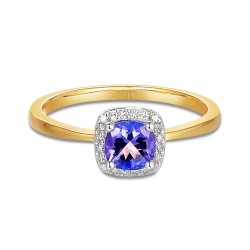 Pierścionek z tanzanitem i diamentami, dwukolorowe złoto (R58266 YW T): 12 - zdjęcie: 4