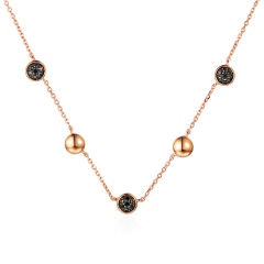 Naszyjnik z czarnymi diamentami (N07615 R C BD)