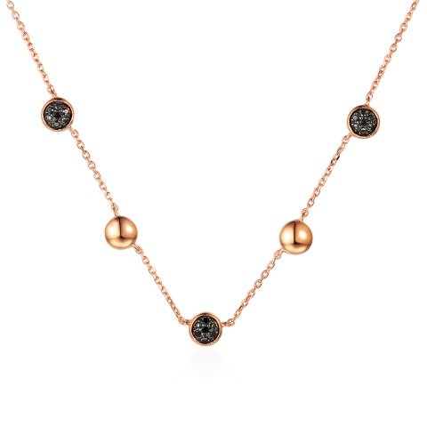 Naszyjnik z czarnymi diamentami (N07615 R C BD)