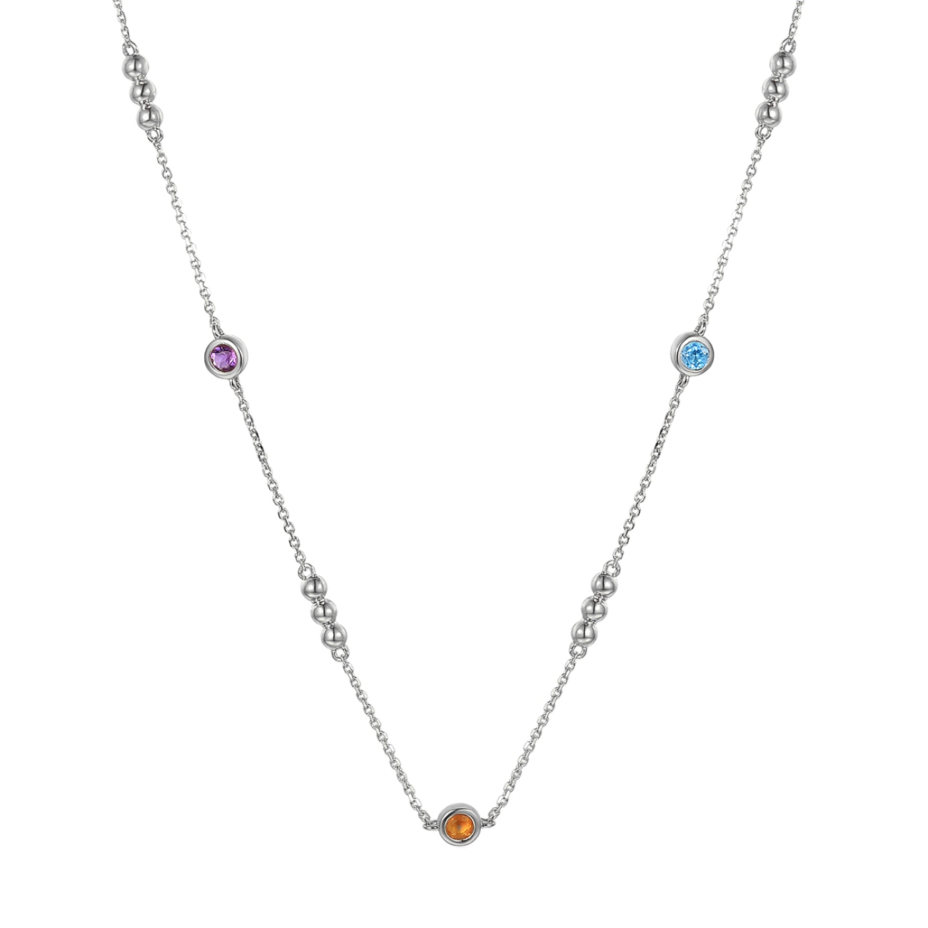 Naszyjnik z kamieniami kolorowymi (N07603 W C AM,BT,CT)