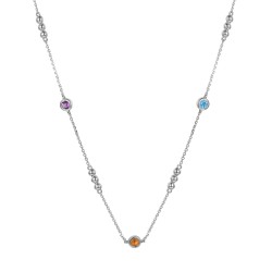 Naszyjnik z kamieniami kolorowymi (N07603 W C AM,BT,CT) - zdjęcie: 2