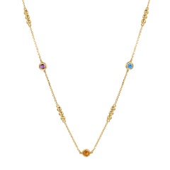 Naszyjnik z kamieniami kolorowymi (N07603 Y C AM,BT,CT)
