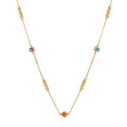 Naszyjnik z kamieniami kolorowymi (N07603 Y C AM,BT,CT) - zdjęcie: 2