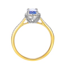 Pierścionek z tanzanitem i diamentami (R58727 YW T)