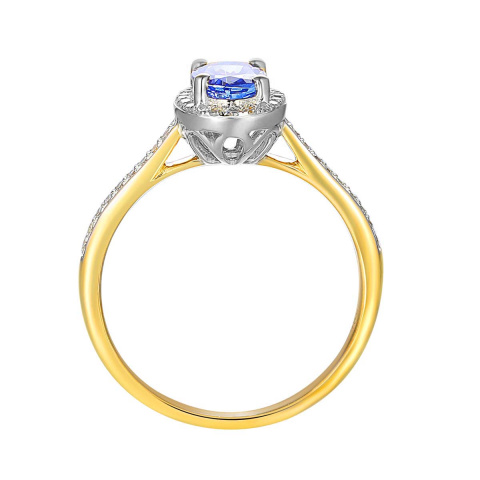 Pierścionek z tanzanitem i diamentami (R58727 YW T)