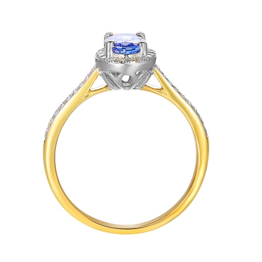 Pierścionek z tanzanitem i diamentami (R58727 YW T): 9