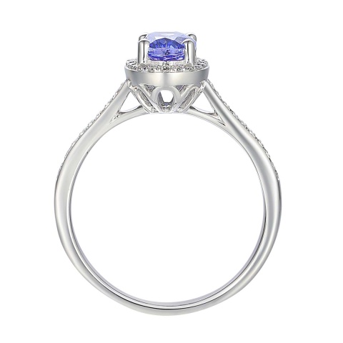 Pierścionek z tanzanitem i diamentami (R58727 W T)