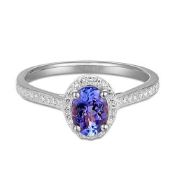 Pierścionek z tanzanitem i diamentami (R58727 W T): 13 - zdjęcie: 4