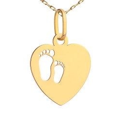 Zawieszka złota stopy w sercu - zdjęcie: 2
